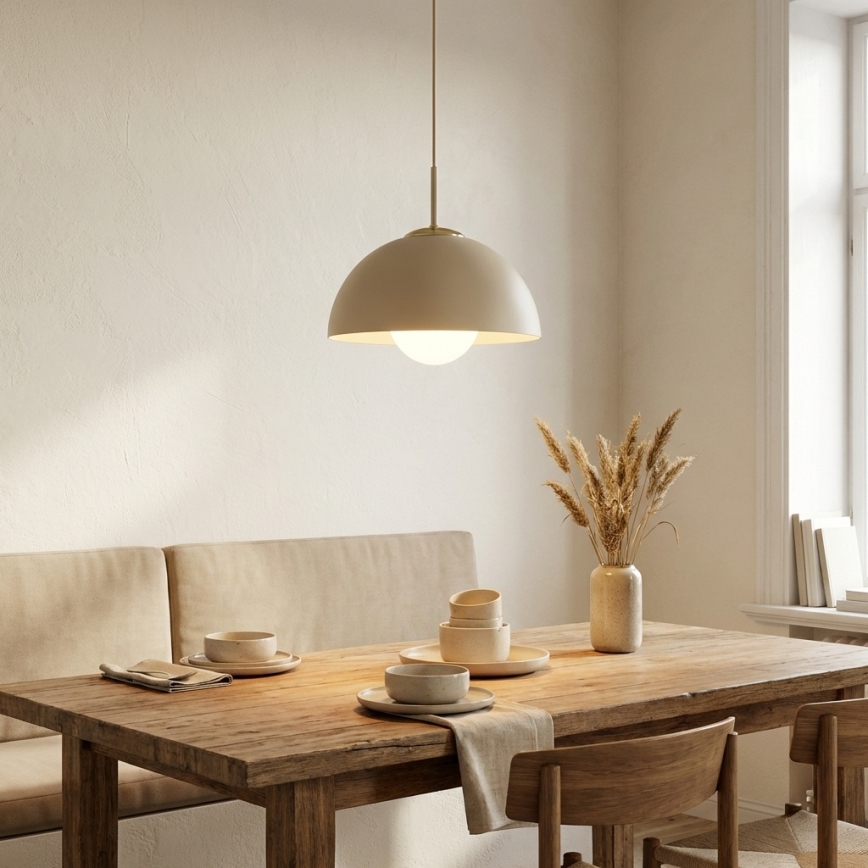 Brilagi - Pendel med kabel COSMO 1xE27/60W/230V Ø 30 cm beige/guld
