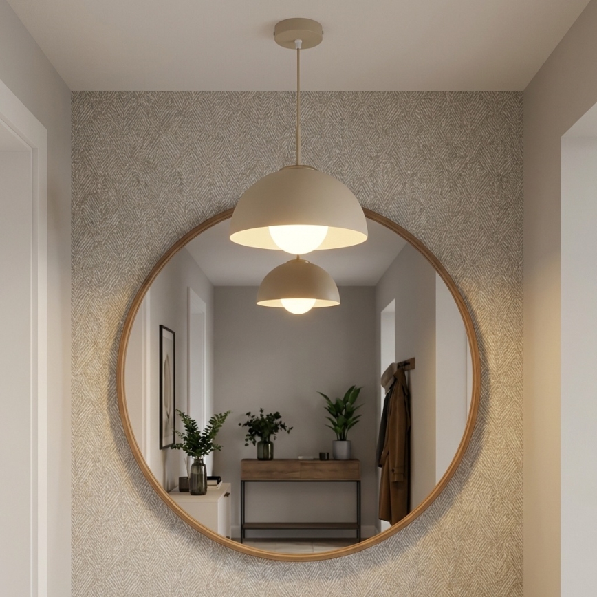 Brilagi - Pendel med kabel COSMO 1xE27/60W/230V Ø 30 cm beige/guld