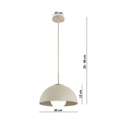 Brilagi - Pendel med kabel COSMO 1xE27/60W/230V Ø 30 cm beige/guld