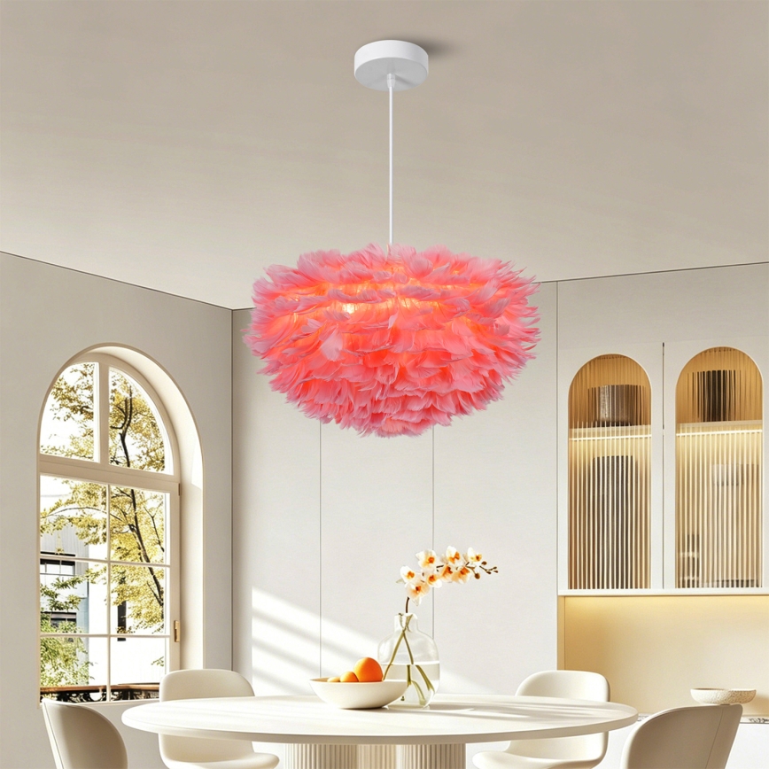 BRILAGI - Pendel med kabel FEATHER 3xE27/40W/230V Ø 50 cm rosa