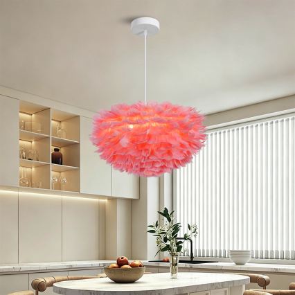 BRILAGI - Pendel med kabel FEATHER 3xE27/40W/230V Ø 50 cm rosa