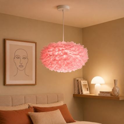 BRILAGI - Pendel med kabel FEATHER 3xE27/40W/230V Ø 50 cm rosa