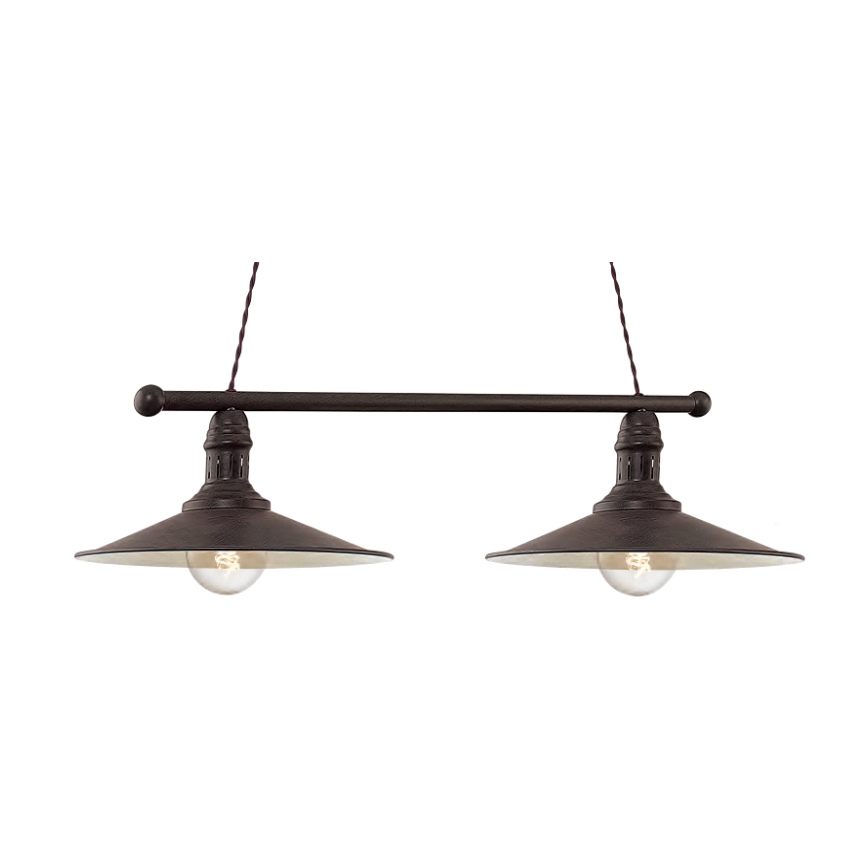 Brilagi - Pendel med kabel FORGE 2xE27/60W/230V brun