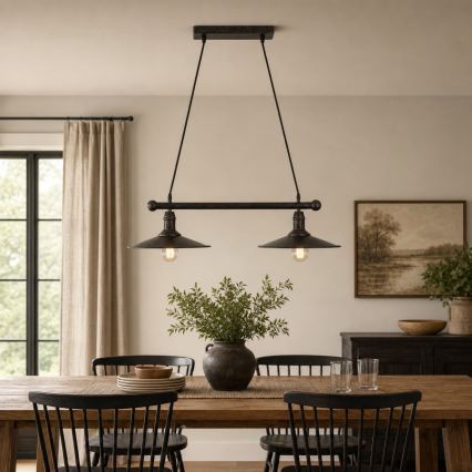 BRILAGI - Pendel med kabel FORGE 2xE27/60W/230V brun