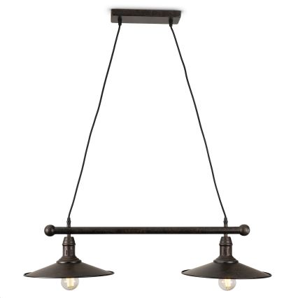BRILAGI - Pendel med kabel FORGE 2xE27/60W/230V brun