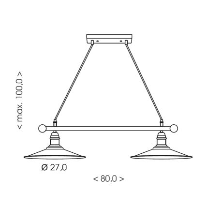 Brilagi - Pendel med kabel FORGE 2xE27/60W/230V brun