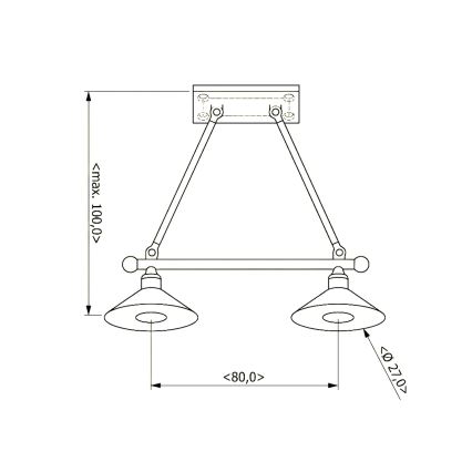 BRILAGI - Pendel med kabel FORGE 2xE27/60W/230V brun