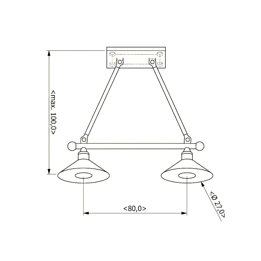 BRILAGI - Pendel med kabel FORGE 2xE27/60W/230V brun