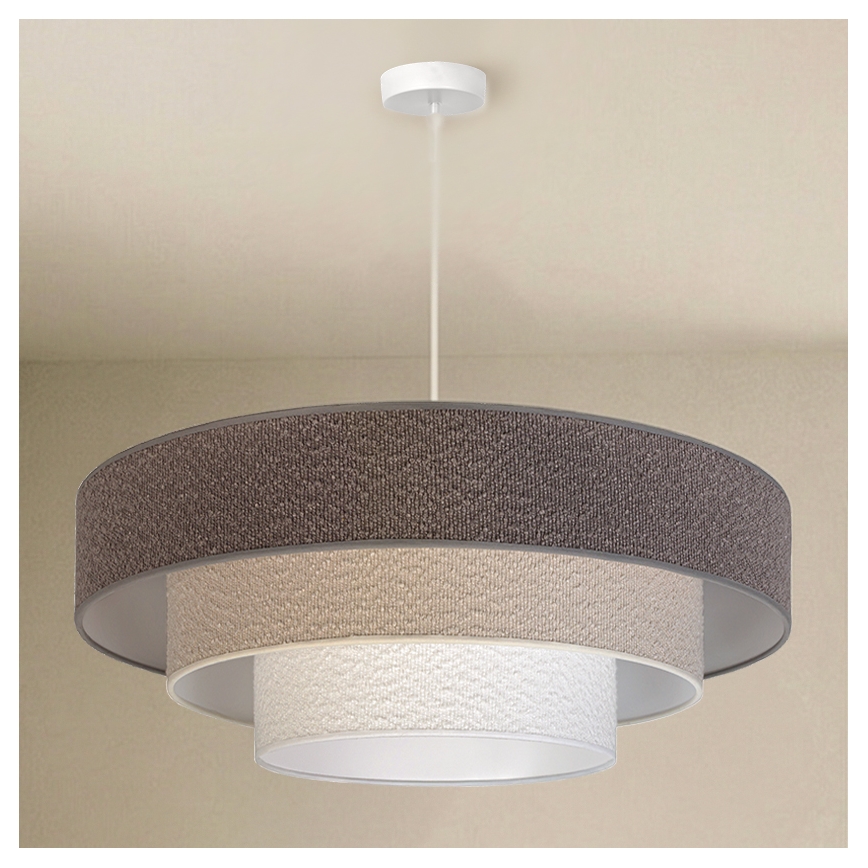 Brilagi - Pendel med kabel LUNETA 3xE27/60W/230V Ø 80 cm grå/creme/hvid