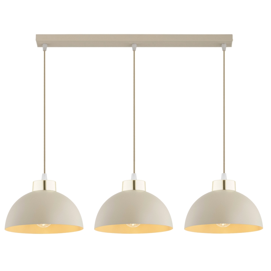 Brilagi - Pendel med kabel MOON 3xE27/60W/230V beige/guld