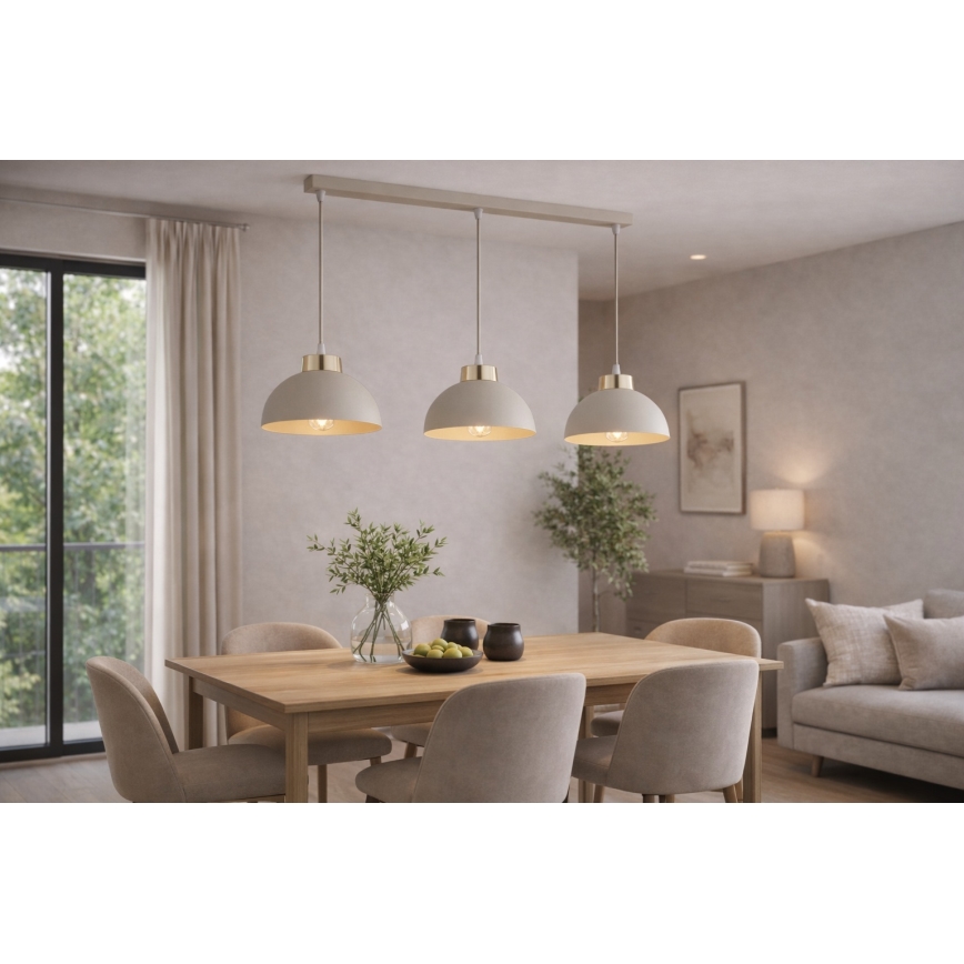 Brilagi - Pendel med kabel MOON 3xE27/60W/230V beige/guld