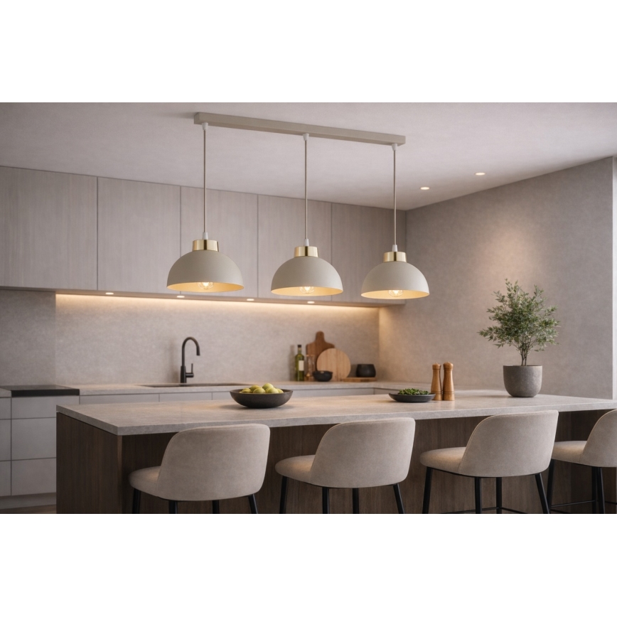 Brilagi - Pendel med kabel MOON 3xE27/60W/230V beige/guld