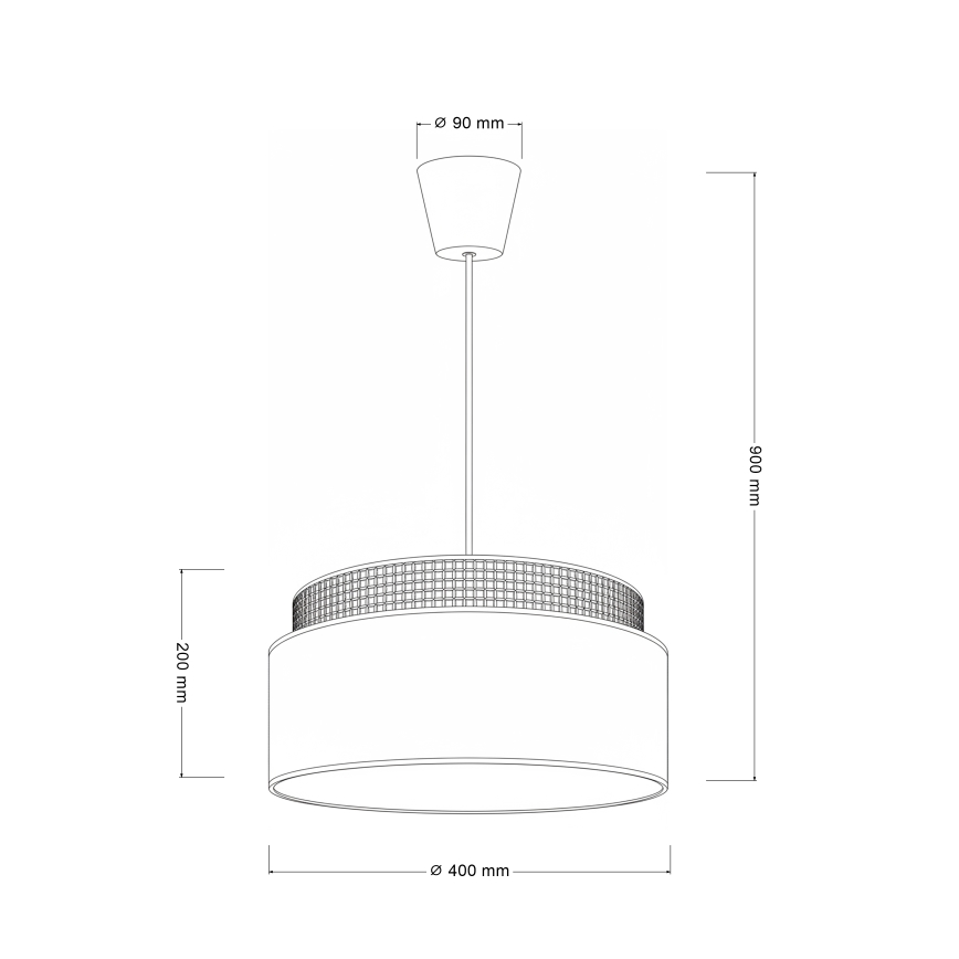 Brilagi - Pendel med kabel PADOVA 1xE27/60W/230V Ø 40 cm cremefarvet
