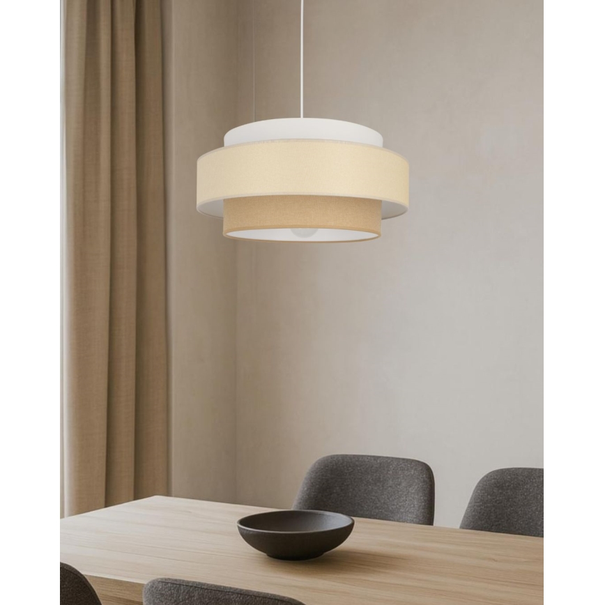 Brilagi - Pendel med kabel RESNA, 1x E27/60W/230V, Ø 40 cm, cremefarvet/beige