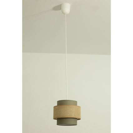 Brilagi - Pendel med kabel RESNA 1xE27/60W/230V Ø 20 cm brun/beige