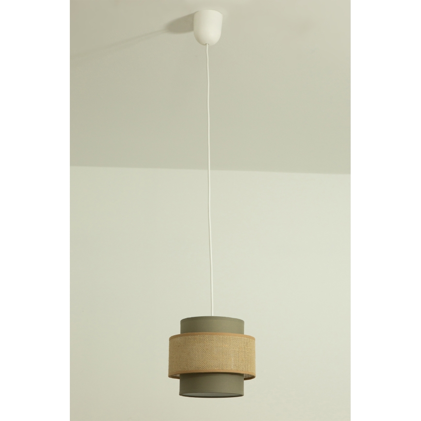 Brilagi - Pendel med kabel RESNA 1xE27/60W/230V Ø 20 cm brun/beige