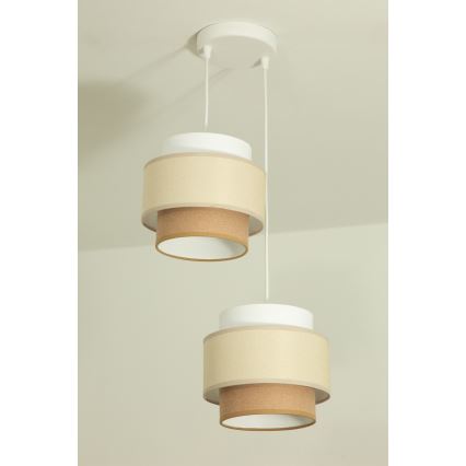 Brilagi - Pendel med kabel RESNA 2xE27/60W/230V Ø 30 cm creme/beige