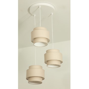 Brilagi - Pendel med kabel RESNA 3xE27/60W/230V Ø 45 cm beige