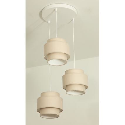 Brilagi - Pendel med kabel RESNA 3xE27/60W/230V Ø 45 cm beige