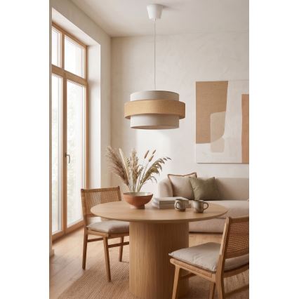 Brilagi - Pendel med kabel SPACE 1xE27/60W/230V Ø 40 cm beige/creme