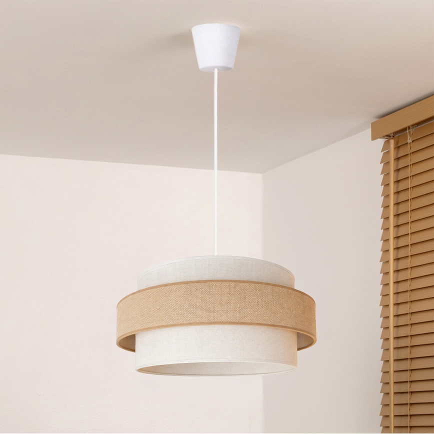 Brilagi - Pendel med kabel SPACE 1xE27/60W/230V Ø 40 cm beige/creme