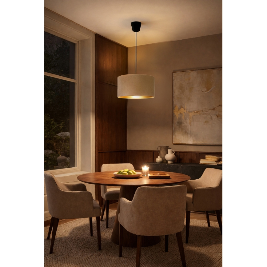Brilagi - Pendel med kabel VELVET 1xE27/60W/230V diameter 40 cm beige/guld