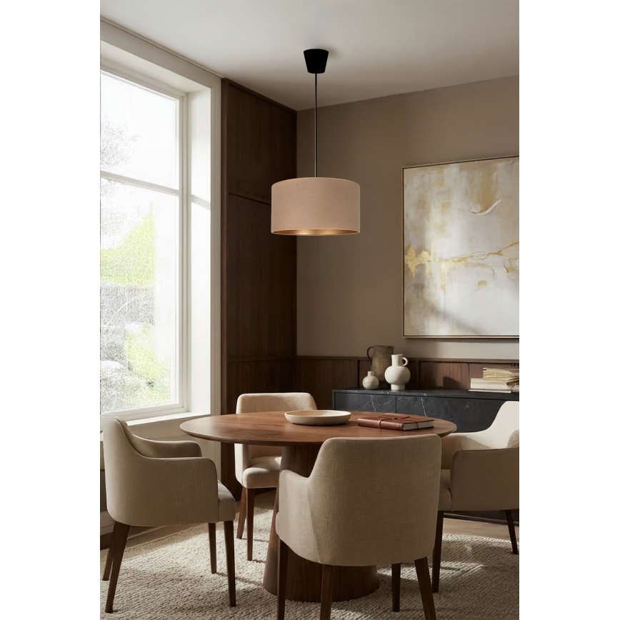 Brilagi - Pendel med kabel VELVET 1xE27/60W/230V diameter 40 cm beige/guld
