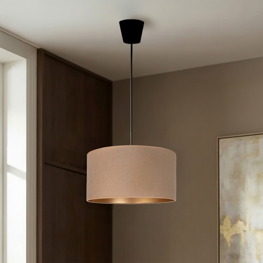 Brilagi - Pendel med kabel VELVET 1xE27/60W/230V diameter 40 cm beige/guld