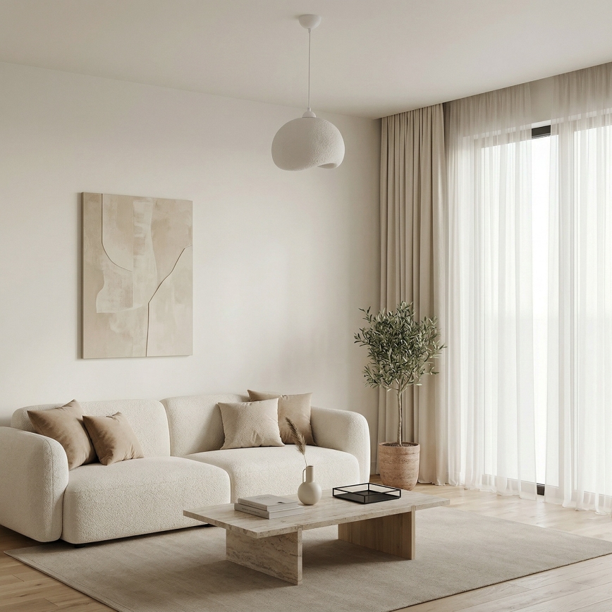 Brilagi - Pendel med kabel WABI SABI 1xE27/40W/230V Ø 34 cm hvid