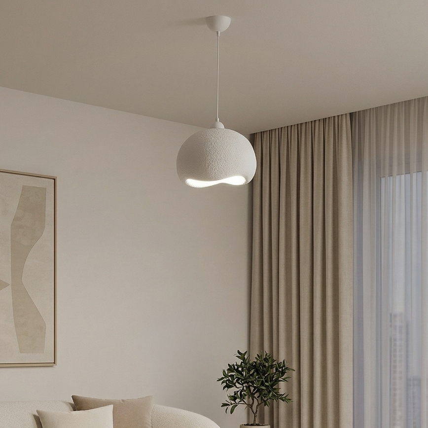 Brilagi - Pendel med kabel WABI SABI 1xE27/40W/230V Ø 34 cm hvid