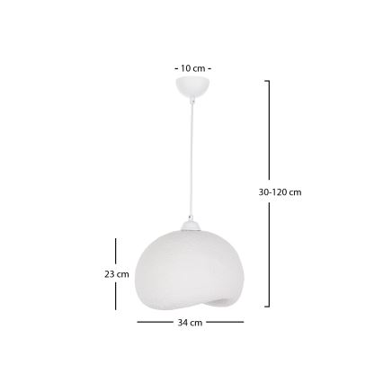 Brilagi - Pendel med kabel WABI SABI 1xE27/40W/230V Ø 34 cm hvid