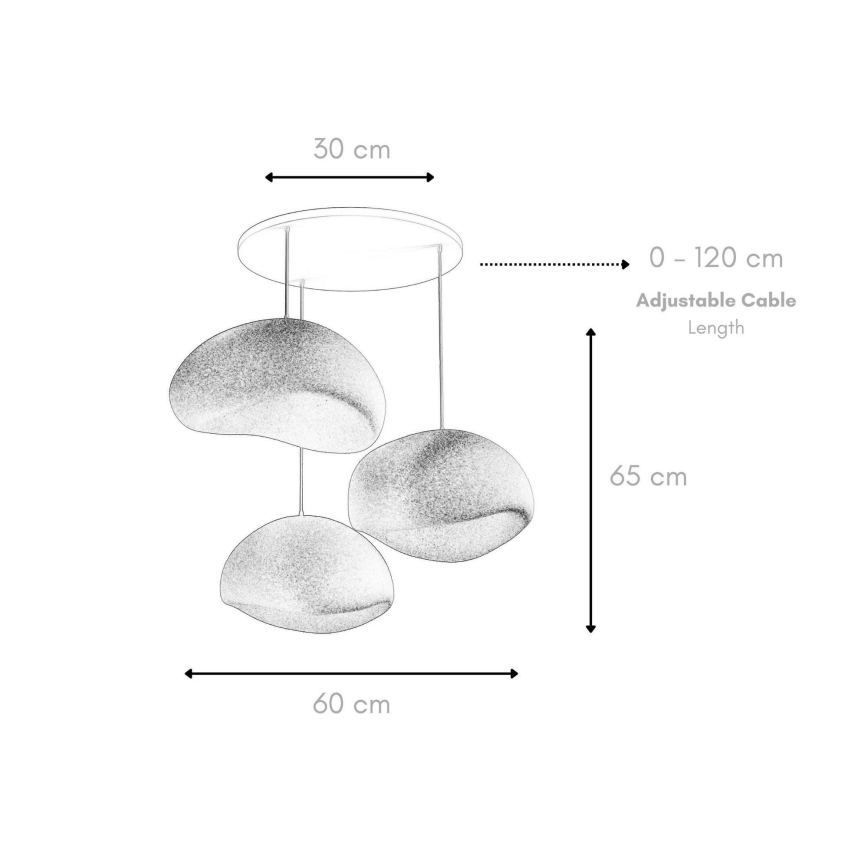 Brilagi - Pendel med kabel WABI SABI 3xE27/40W/230V Ø 60 cm sort
