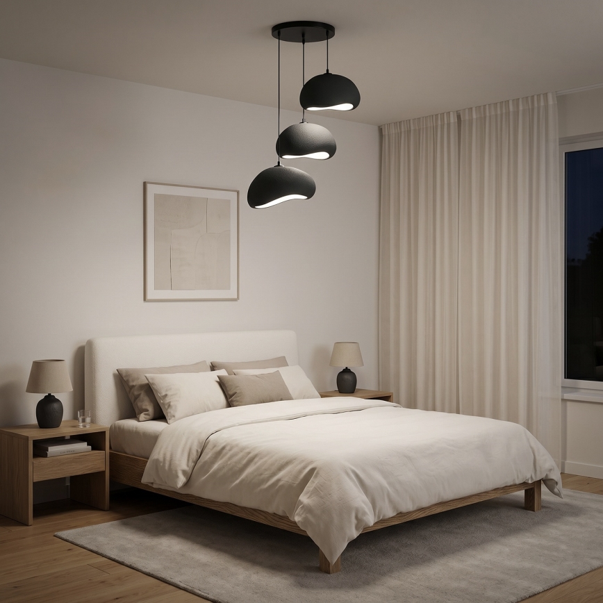 Brilagi - Pendel med kabel WABI SABI 3xE27/40W/230V Ø 60 cm sort