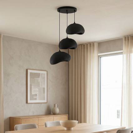 Brilagi - Pendel med kabel WABI SABI 3xE27/40W/230V Ø 60 cm sort