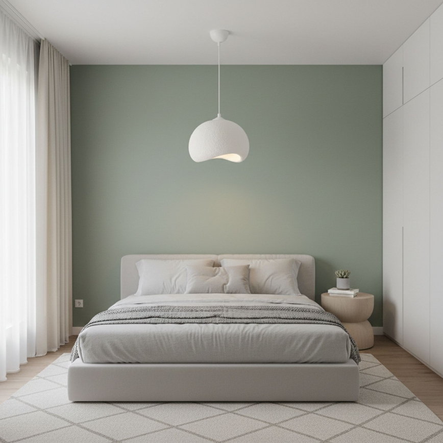 Brilagi - Pendel med kabel YONTU 1xE27/40W/230V Ø 34 cm hvid