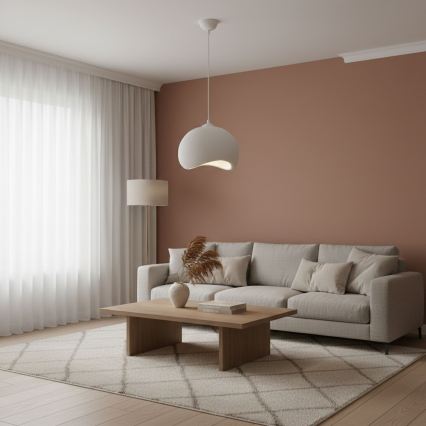 Brilagi - Pendel med kabel YONTU 1xE27/40W/230V Ø 34 cm hvid