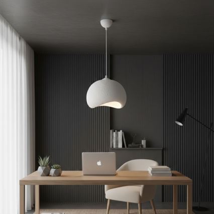 Brilagi - Pendel med kabel YONTU 1xE27/40W/230V Ø 34 cm hvid