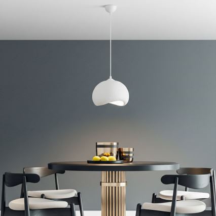 Brilagi - Pendel med kabel YONTU 1xE27/40W/230V Ø 34 cm hvid