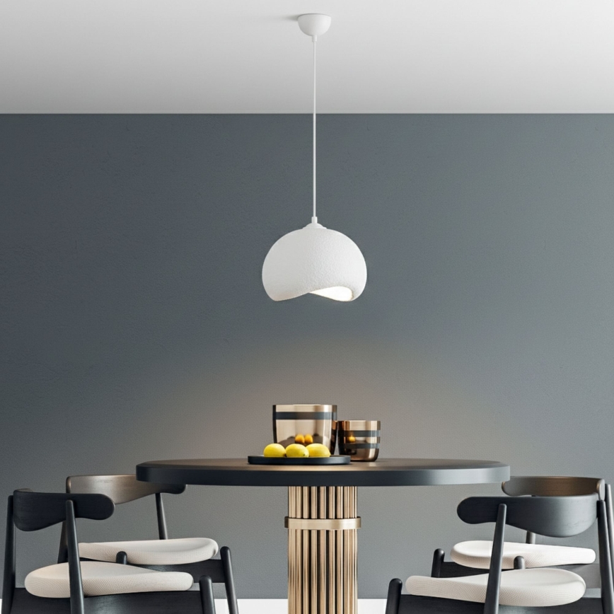 Brilagi - Pendel med kabel YONTU 1xE27/40W/230V Ø 34 cm hvid