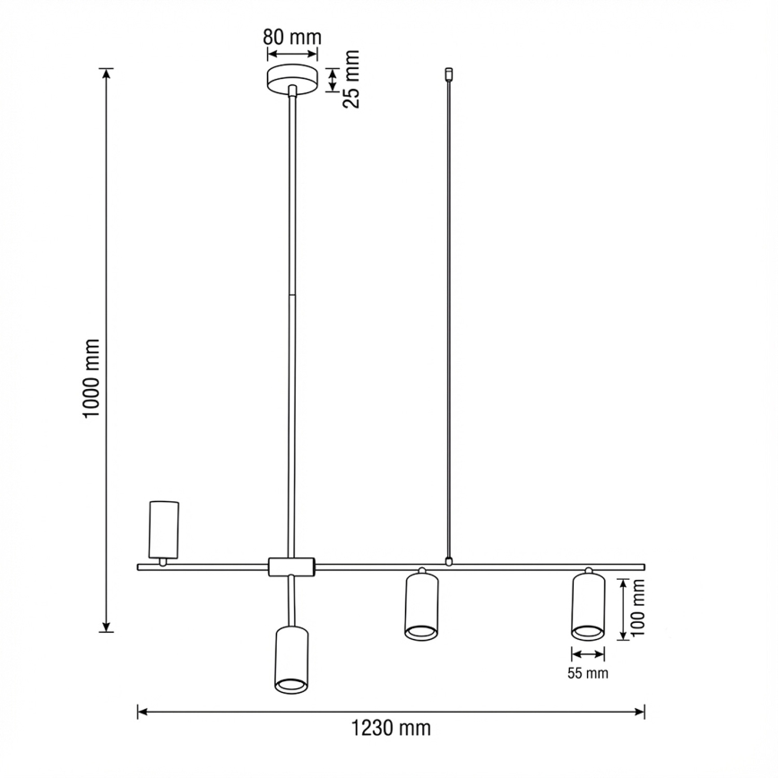 Brilagi - Pendel med kabelophæng CRANE 4xGU10/30W/230V beige
