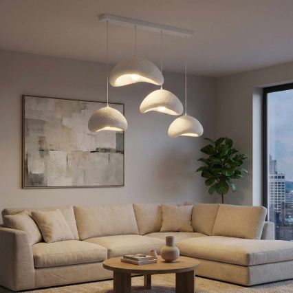 Brilagi - Pendel med kabelophæng WABI SABI 4xE27/40W/230V hvid