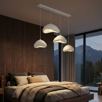 Brilagi - Pendel med kabelophæng WABI SABI 4xE27/40W/230V hvid