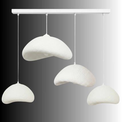 Brilagi - Pendel med kabelophæng WABI SABI 4xE27/40W/230V hvid