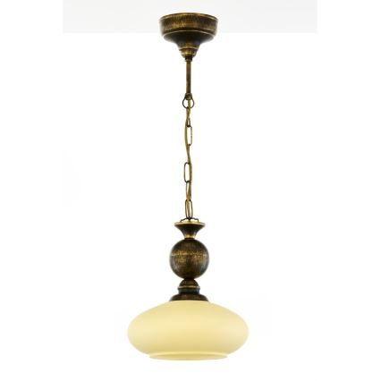 Brilagi - Pendel med kæde MOLLERO 1xE27/15W/230V Ø 24 cm bronze/patina