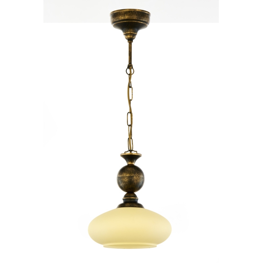 Brilagi - Pendel med kæde MOLLERO 1xE27/15W/230V Ø 24 cm bronze/patina