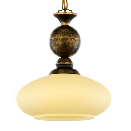Brilagi - Pendel med kæde MOLLERO 1xE27/15W/230V Ø 24 cm bronze/patina