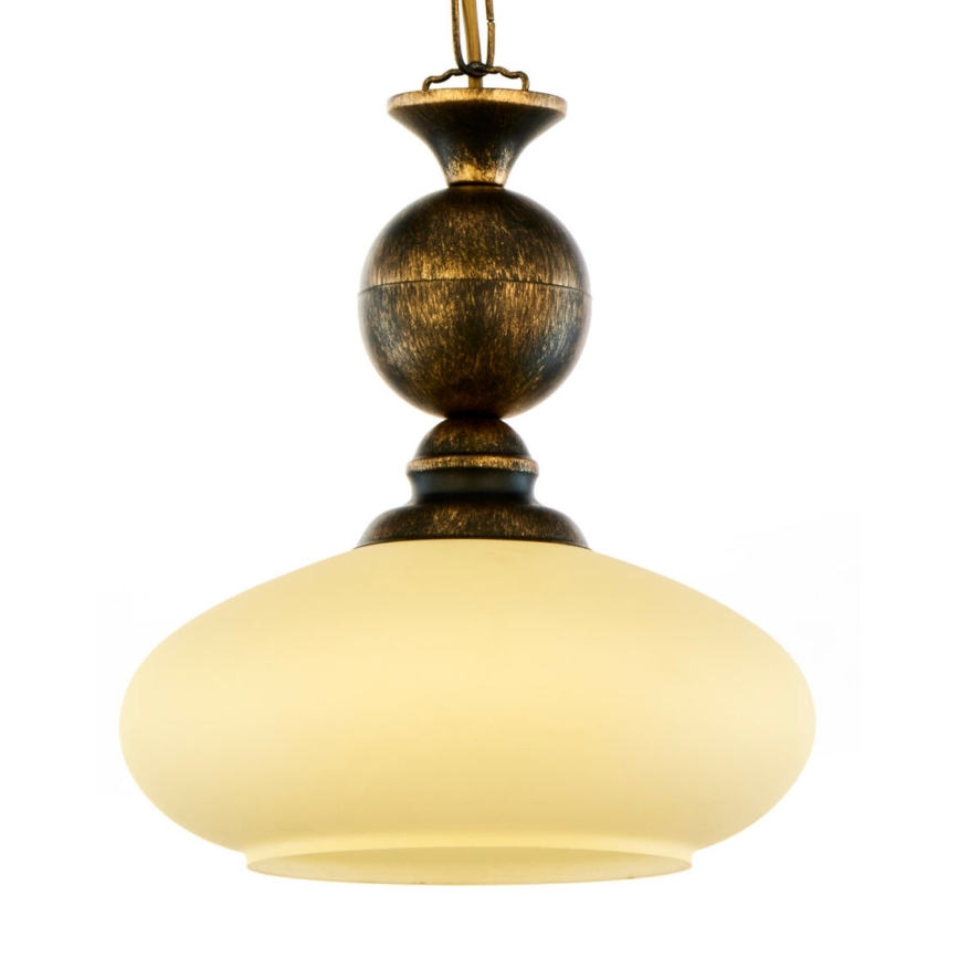 Brilagi - Pendel med kæde MOLLERO 1xE27/15W/230V Ø 24 cm bronze/patina