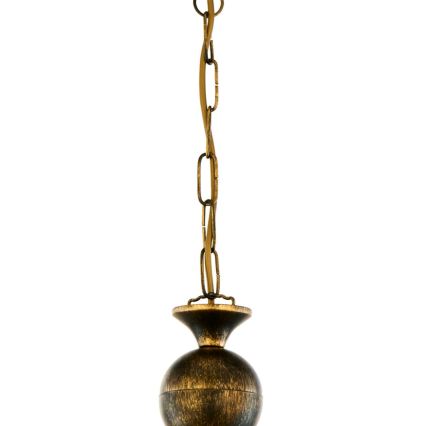 Brilagi - Pendel med kæde MOLLERO 1xE27/15W/230V Ø 24 cm bronze/patina