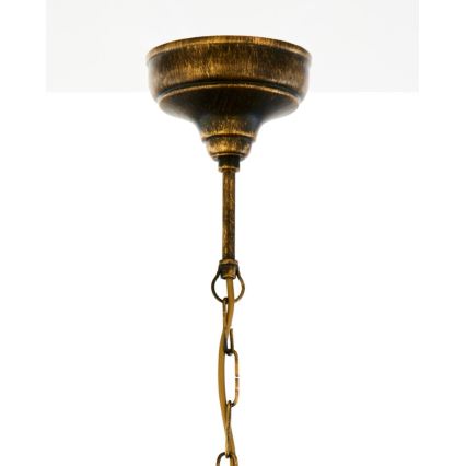 Brilagi - Pendel med kæde MOLLERO 1xE27/15W/230V Ø 24 cm bronze/patina