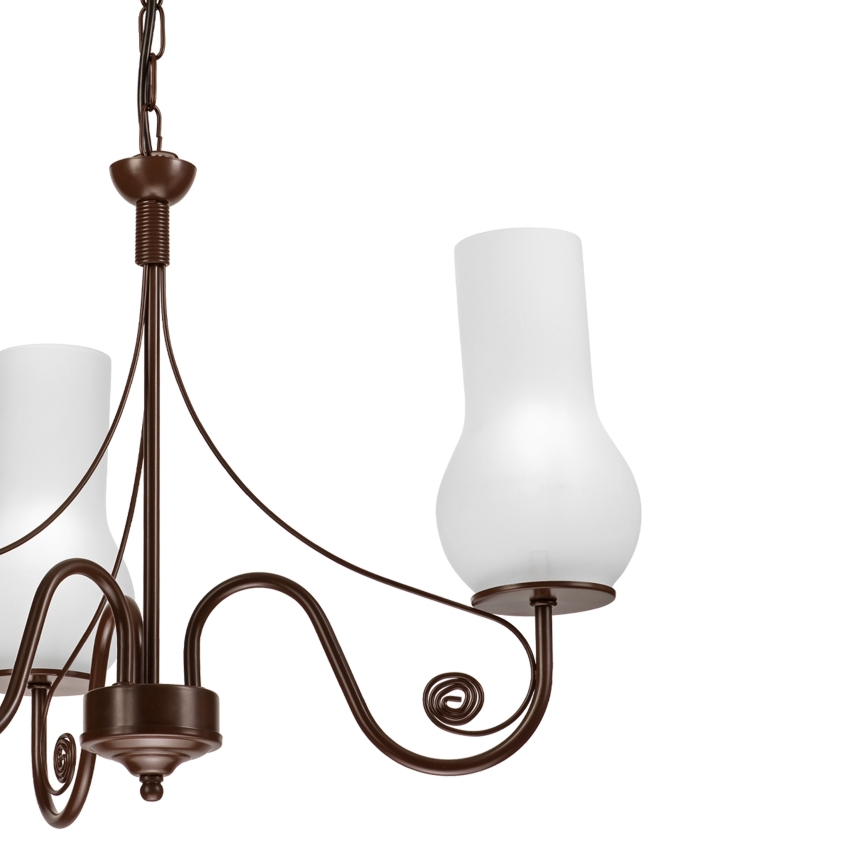 Brilagi - Pendel med kædeophæng COTTAGE 3xE14/40W/230V brun/hvid